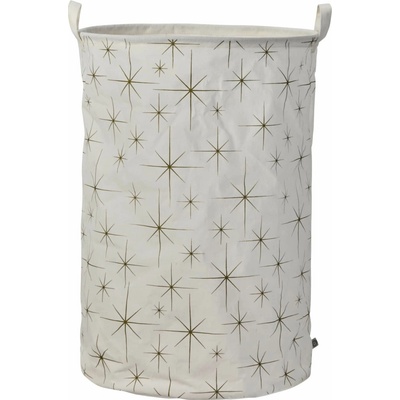 House Doctor Textilný úložný kôš Stars Gold 60 cm