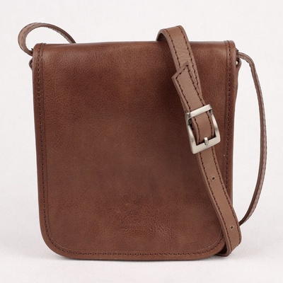 Malá tmavěhnědá kožená pánská Crossbody taška no. 8328