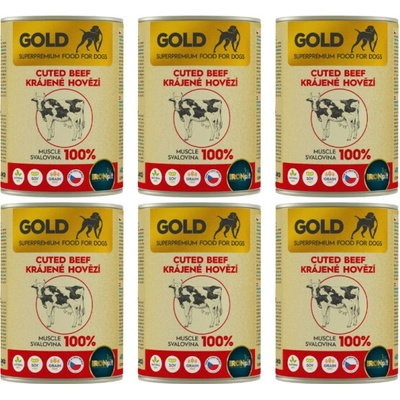 IRONpet Gold Dog Hovězí krájená svalovina 6 x 400 g