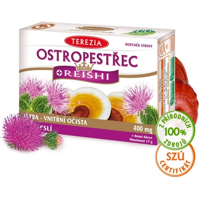 Terezia Company Ostropestřec + reishi Forte 600 mg 60 kapslí
