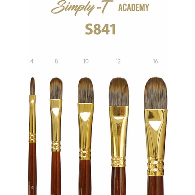 Štetec Simply-T Academy S841 - Filbert, krátka rukoväť Veľkosť štetca: 12