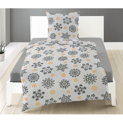 Bierbaum flanel obliečka 3638 Snowflake orange 140x200 70x90