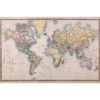 Dimex MS-5-1529 Vliesová fototapeta Stará barevná mapa rozměry 375 x 250 cm