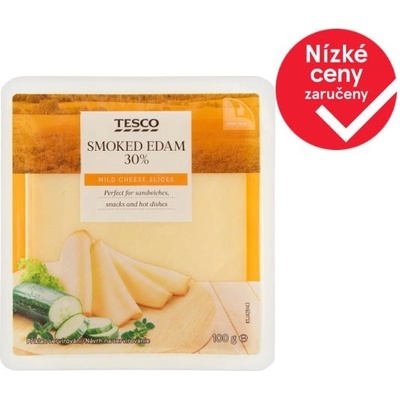 Tesco Polotvrdý polotučný uzený sýr plátky 100 g
