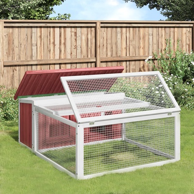 vidaXL Králíkárna moka 117,5 x 97 x 47,5 cm masivní borové dřevo