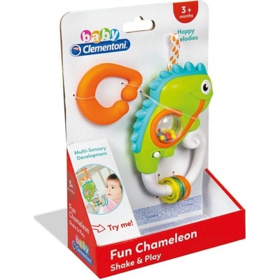 Clementoni Elektronické chrastítko s úchytem Chameleon