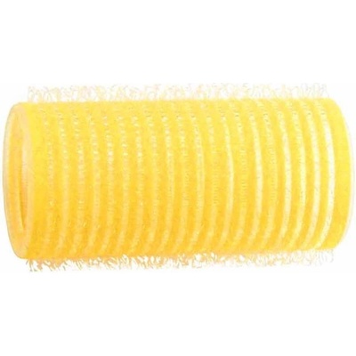 Natáčky na vlasy Duko Velcro pr.28 mm, 6 ks - samodržiace, žlté (15/5)