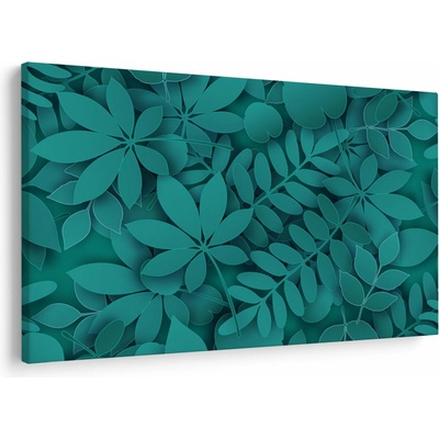 Obraz - Tyrkysové listy, jednodílný 120x80 cm