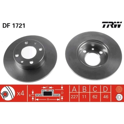 TRW Brzdový kotúč DF1721