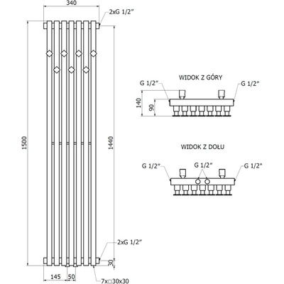 Mexen Flux W127-1500-360-00-70 1500 mm x 360 mm černý