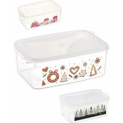 MIRA plast Box na cukroví transparentní dekory mix 2,5 l 23 x 15 x 9 cm – Hledejceny.cz