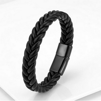 NAKY kožený náramek Carlos Black N1005