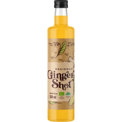 BrainMax Pure Ginger Shot zázvorová štáva s kurkumou bio 0,5 l