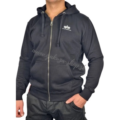 Alpha Industries Basic Zip Hoody SL pánska mikina black