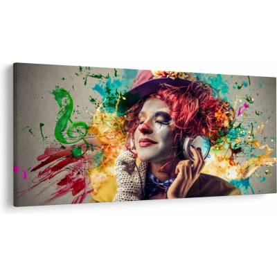 Obraz - Umelkyňa so slúchadlami, jednodielne 250x125 cm