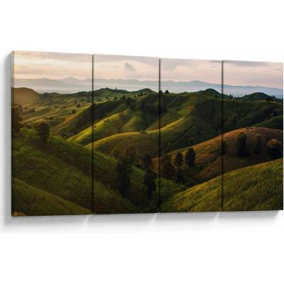 Obraz - Výhľad na thajské kopčeky, štvordielne 160x80 cm