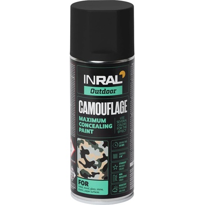 TEGRA INRAL matná maskovacia farba v spreji 400 ml – čierna NATO (RAL 9021)