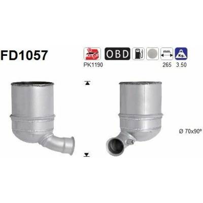 Filter sadzí pevných častíc výfukového systému AS FD1057