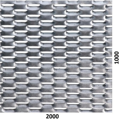 Hliníkový tahokov, kosočtvercové oko: 47x18mm, můstek: 8mm Šířka: 2000mm, Výška: 1000mm
