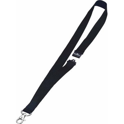 Snúrka na krk DURABLE Závesný remienok 20 mm so skobou čierny 10 ks