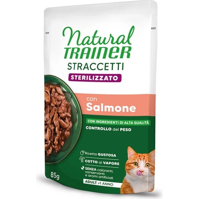 Natural Trainer Stracceti Adult Sterilized proužky v omáčce losos 24 x 85 g