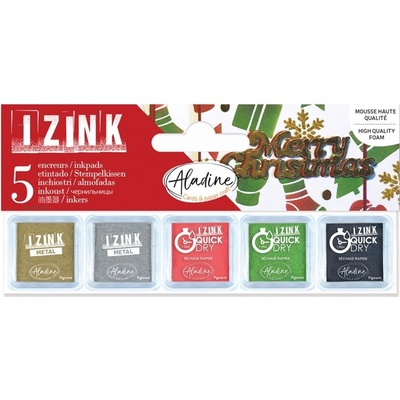 Aladine Razítkovací polštářky Aladine Izink Quick Dry vánoční barvy 5 ks – Hledejceny.cz