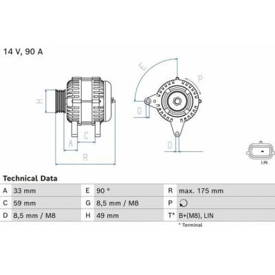 Alternátor BOSCH 0 986 085 170