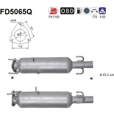 Filter sadzí pevných častíc výfukového systému AS FD5065Q