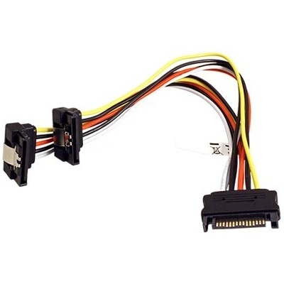 goobay Napájecí kabelová redukce SATA (M) -> 2x SATA (F) 90°, 20cm (95115) - 11.92.1057