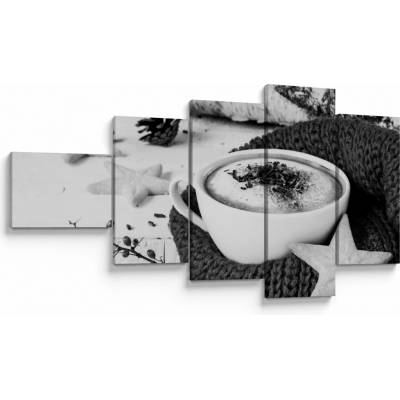 Obraz - Zimné cappuccino, päťdielne 110x60 cm