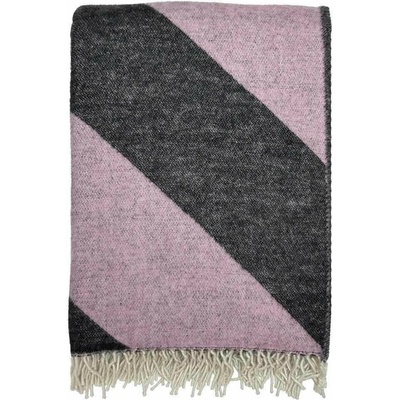 Merino pléd Angle pink black Klippan Švédsko Růžová 130x200