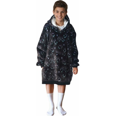 Cozy Noxxiez CH340 PC hráč potlač hrejivá televízna mikinová deka s kapucňou