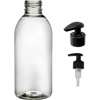 Tera plastová lahvička čirá s černou pumpičkou 250 ml
