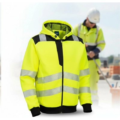 PortWest HI-VIS PW3 T402 reflexní softshellová bunda HV žlutá/černá