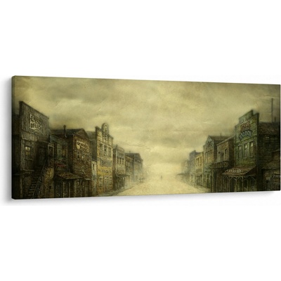 Obraz westernového mestečka, jednodielne 120x50 cm
