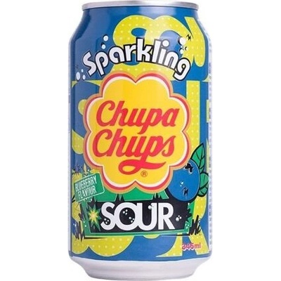 Chupa Chups sycený nápoj s příchutí kyselé borůvky 24 x 345 ml