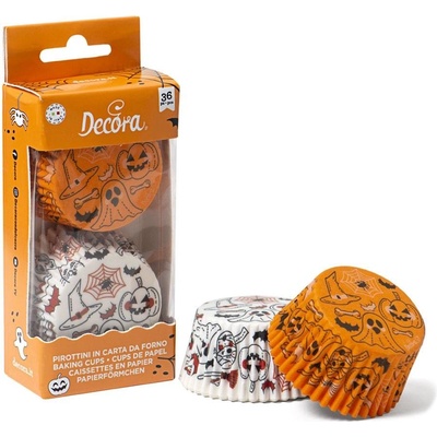 Decora Košíčky na muffiny Halloween tekvica a duchovia 36 ks 5x3 cm