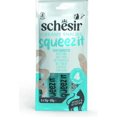 Schesir Cat Squeez It Tuňák krém 4 x 15 g