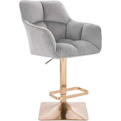 LuxuryForm Design Amalfi Velur na zlatej hranatej podstave / svetlosivá