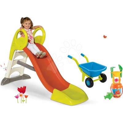 Smoby 310262-3 set Toboggan KS s vodou a ÉCOIFFIER kolečko s vědro setem