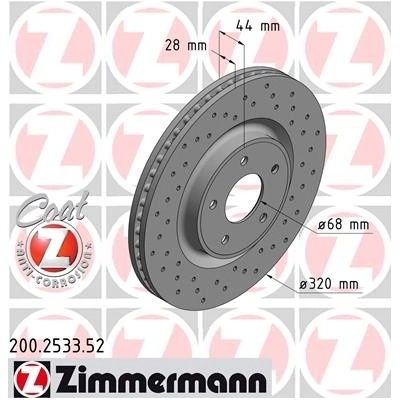ZIMMERMANN Brzdový kotúč 200253352