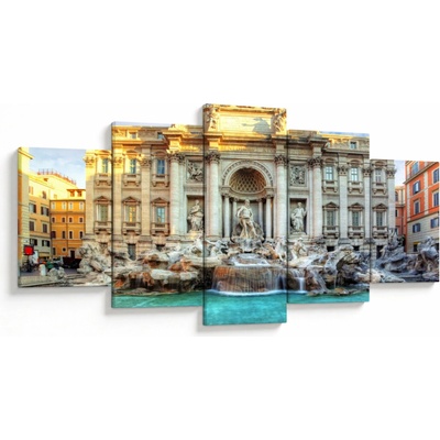 Obraz - Fontána di Trevi, päťdielne 150x80 cm