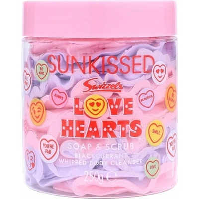 Sunkissed šlehaný tělový peeling Soap & Scrub Love Hearts blackcurrant 250 g – Hledejceny.cz