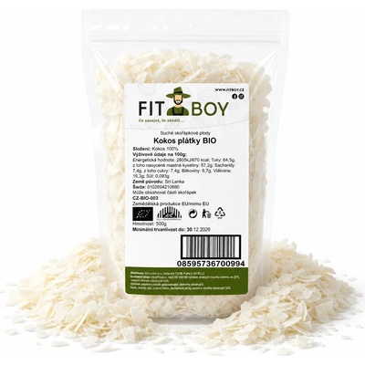 FITBOY Kokosové plátky BIO 500 g