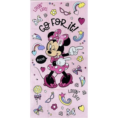 Setino Plážová osuška světle růžová Disney Minnie 70 x 140 cm