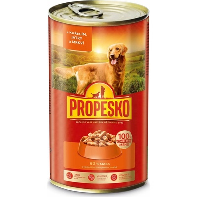 Propesko Adult kúsky kuracie pečeň mrkva v omáčke 1240 g