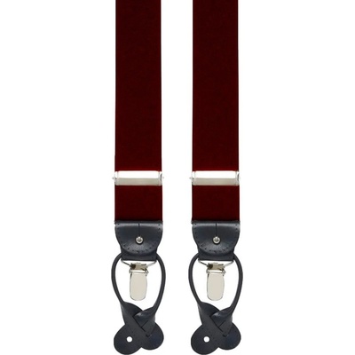 House of Amanda Christensen Plain Suspenders Wine Red