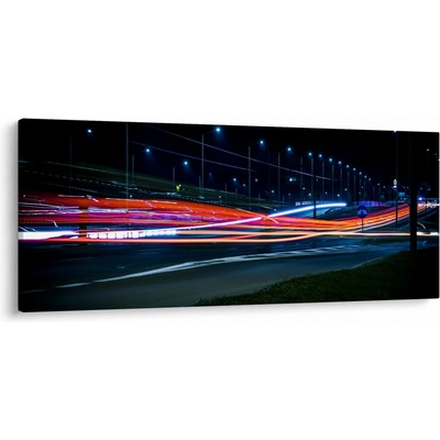 Obraz nočního města, jednodílný 120x50 cm