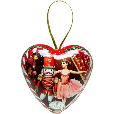 Heidel Weihnachts Herz srdce čokoládové pralinky v plechovém srdíčku 8 ks 86 g