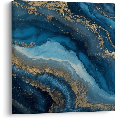 Obraz - Modrá mramorová abstrakcia, jednodielne 50x50 cm